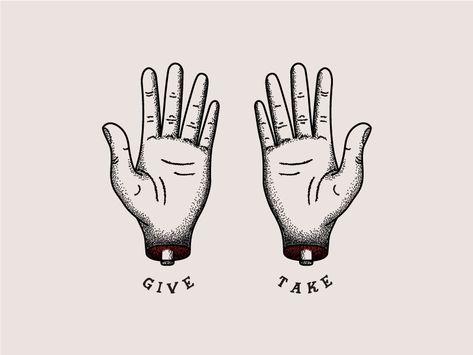 Give Take by Nick Gourlie Hand Signs, Jacket Art, Give And Take, Human Skull, Creative Professional, Peace Gesture, Okay Gesture, Global Community, Signs