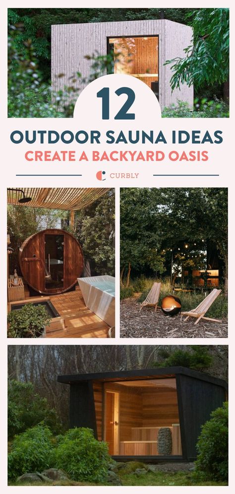 Sauna Designs Outdoor, Sauna Landscape Design, House Sauna Ideas, Outdoor Sauna And Hot Tub Ideas Backyards, Backyard Hot Tub And Sauna Landscaping, Outdoor Wellness Ideas, Wellness Retreat Ideas Outdoor Spaces, Wellness Shed, Landscape Design Small Backyard