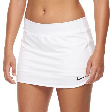 Women's Nike Pure Dri-FIT Tennis Skort, Size: M, White ($37) ❤ liked on Polyvore featuring activewear, activewear skirts, white, white skort, white golf skirt, white tennis skirt, nike and nike skort Tennis Skort Outfit, White Golf Skirt, Green Tennis Skirt, Nike Skort, Golf Girl, Exercise Clothes, Golf Attire Women, Cake Mini, White Tennis Skirt