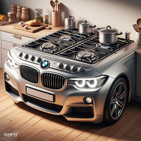 BMW Inspired Combination Gas and Electric Stove 🚗🍳⚡🔥 #BMWStove #LuxuryCooking #HighPerformanceCuisine Elevate your culinary experience with the BMW Inspired Combination Gas and Electric Stove. Drawing inspiration from BMW's renowned engineering and sleek design, this stove offers a seamless fusion of gas and electric cooking elements for precise and efficient meal preparation. With its premium craftsmanship and high-performance features, the BMW Inspired Stove brings a touch of luxury to your... Stove Drawing, Gas And Electric Stove, Hot Wheels Room, Rock Quotes, Amazing Bedroom Designs, Fantasy Furniture, Unusual Furniture, Car Furniture, Appliances Design