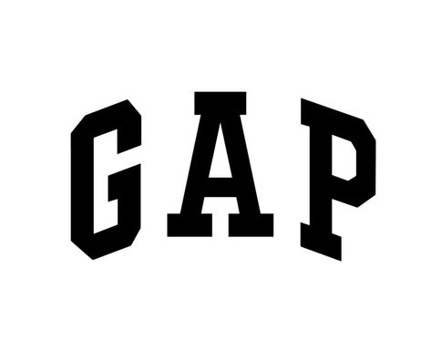 Gap Logo Brand Symbol Black Design Clothes Fashion Vector Illustration Cloth Brand Logo Design, Gap Logo Design, Logos For Clothing Brands, Clothing Brands Logo, Clothing Brand Logo Ideas Graphics, Clothes Brand Logo, Clothing Logos, Clothing Logo Design, Fashion Vector