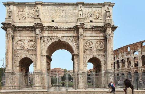 Arch of Constantine, Rome http://architecture.about.com/od/arches/ss/Famous-Arches.htm#step-heading Arch Of Constantine, Rome Photo, Fantasy World Map, Colosseum Rome, Architectural Section, George Washington Bridge, Mesopotamia, Ancient Rome, World Famous