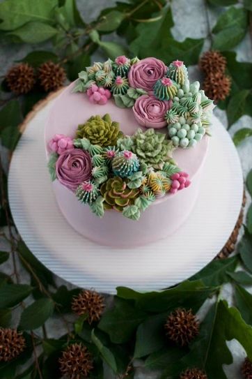 Succulent Cupcakes, Succulent Cake, Cactus Cake, Cake Icing, Dessert Decoration, Floral Cake, Cake Decorating Tips, Cake Decorating Techniques, Buttercream Cake