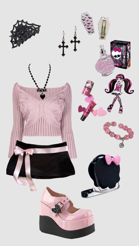 Monster High Aesthetic Outfit, Draculaura Aesthetic Outfit, Pink Alternative Fashion, Monster High Costume, Monster High Clothes, Couples Halloween Outfits, Quick Outfits, Cute Halloween Costumes, Fantasy Dress