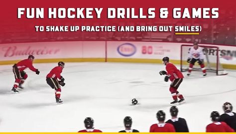 Fun Hockey Games For Kids, Hockey Drills For Kids, Hockey Diy, Hockey Practice, Ice Games, Hockey Drills, Warm Up Games, Hockey Kids, Hockey Training