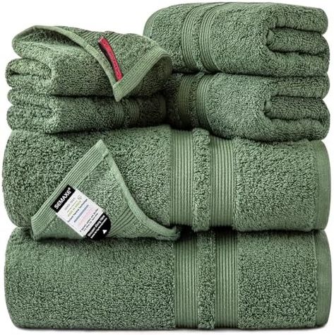 Amazon.com: SEMAXE Solid 6-Piece Towel Set, Green, 600GSM 100% Cotton, 2 Each of Bath Towel, Hand Towel, and Washcloths, Gift Box Packaging, Hanging Loop Design, Nano-Bio Lifecycle Label : Home & Kitchen Loop Design, Gift Box Packaging, Bath Towel Sets, Soft And Gentle, Cotton Towels, Pharmacy Gifts, Hand Towel, Exquisite Design, Box Packaging