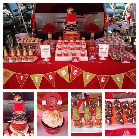 49ers birthday party #49ers #cake #birthday #party 49ers Super Bowl Party, 49er Birthday Party Ideas, 49ers Party Ideas, 49ers Football Party, 49er Party, 49ers Birthday Party, 49ers Birthday, 49ers Party, Superbowl Ideas