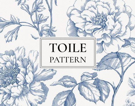 Flowers Wedding Bouquet, French Designs, Blue Png, Toile Pattern, Floral Toile, Wedding Mood Board, Digital Flowers, Flowers Wedding, French Design