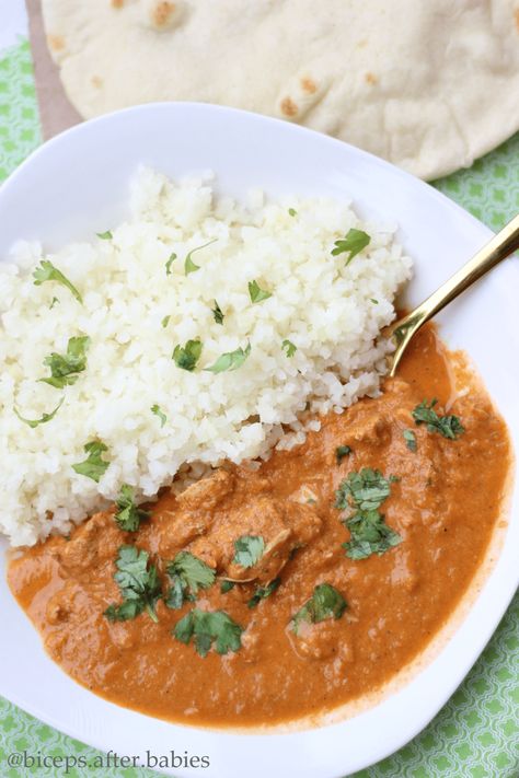 Macro Friendly Indian Food, Instant Pot Butter Chicken And Rice, Macro Friendly Butter Chicken, Indian Food Recipes Butter Chicken, Instant Pot Indian Butter Chicken, Indian Food Butter Chicken, Macro Foods, Macros Recipes, Instant Pot Indian