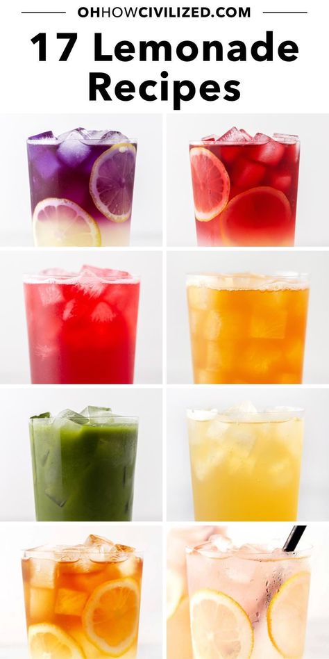 Sweet, tart, and refreshing lemonades are the perfect drinks for the summer. Enjoy different variations all season long with these recipes, from Arnold Palmer to the color-changing butterfly pea flower lemonade. #Lemonades #summerdrinks #icedtea #lemonaderecipes Spicy Lemonade Recipe, Pea Flower Lemonade, Butterfly Pea Flower Lemonade, Iced Tea Lemonade Recipe, Flower Lemonade, Summer Tea Recipes, Summer Iced Drinks, Flavored Iced Tea Recipes, Good Lemonade Recipe