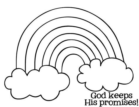 Religious Rainbow Coloring Page Eve Bible, Sunday School Coloring Sheets, Awana Ideas, God Keeps His Promises, Rainbow Bible, Coloring Worksheets For Kindergarten, Drawing Pictures For Kids, Sun Coloring Pages, Sunday School Coloring Pages