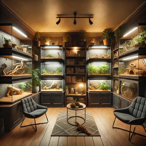 Reptile Rack Ideas, Snake Enclosure Aesthetic, Snake Cage Ideas, Reptile Room Setup, Snake Tank Ideas, Home Aquarium Aesthetic, Reptile Room Aesthetic, Reptile Room Ideas, Terrarium Room