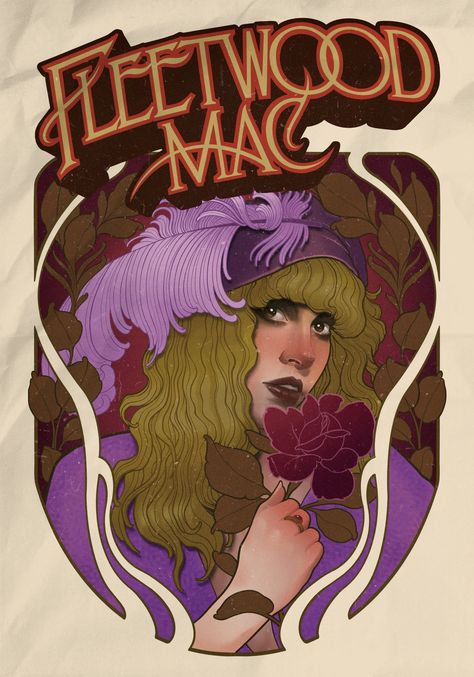 Fleetwood Mac Poster, Modern Hippie, Purple Art, Beautiful Posters, Stevie Nicks, Fleetwood Mac, Kinds Of Music, Room Posters, Minimalist Poster