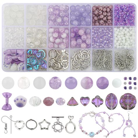 PRICES MAY VARY. Glass Beads Value Kit Include: The bracelet making kit comes with 140pcs 8mm round beads, 20pcs 8mm briolette rondelle beads, 200pcs 4mm glass beads, 50pcs 6mm faceted rondelle beads, approx 500pcs glass seed beads. It also includes many accessories to meet your various DIY needs, which they have 4pcs 10x30mm fabric bow, 4pcs 10mm glass cat paw beads, 5pcs 12mm Four-leaf clover beads, 5pcs 8mm glass heart beads, 5pcs 10mm shaped glass sector beads, 2pcs 14mm round glass flower b Bead Wrapping, Bracelet Stuff, Beads Kit, Diy Kandi Bracelets, Bracelet Making Kit, Diy Kandi, Beautiful Beaded Jewelry, Beads Accessories, Beaded Jewelry Bracelets