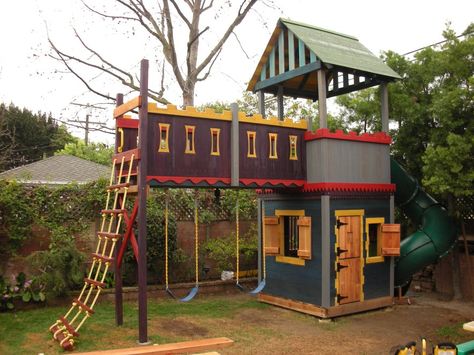 Playhouse - Fort - Castle - No Adults Allowed!! (with Pictures) - Instructables Diy Playhouse Plans, Kids Playhouse Plans, Castle Playhouse, Outside Playhouse, Backyard Playset, Playhouse Plans, Secret Hideaway, Diy Playhouse, Build A Playhouse