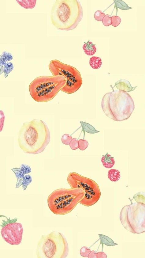 Preppy Fruit Wallpaper, Fruity Wallpapers Aesthetic, Cute Fruit Wallpapers, Cute Fruit Backgrounds, Simple Strawberry Wallpaper, Wallpapers Summer, Girly Wallpaper, Simple Phone Wallpapers, Wallpaper For Iphone