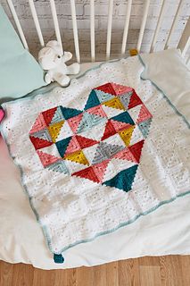 Ravelry: Geometric Baby Blanket pattern by Ashley Kelly Heart Baby Blanket, Functional Crafts, Crochet Blanket Tutorial, Crochet Patterns Ideas, Geometric Blanket, Trendy Baby Blankets, Ripple Stitch, Crochet Hearts, Crochet For Beginners Blanket