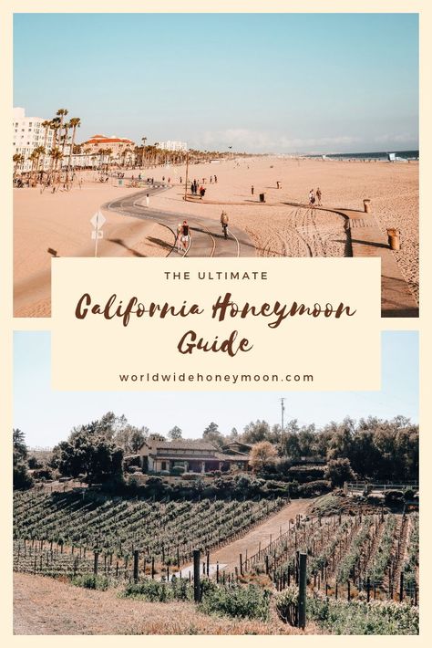 California Honeymoon Destinations, California Itinerary 1 Week, Northern California Road Trip Itinerary, Honey Moon Locations, Roadtrip Honeymoon, Honeymoon On A Budget, California Road Trip Itinerary, California Honeymoon, Adventurous Honeymoon