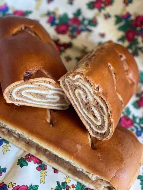 Kolache or Eastern European Nut roll.
Our walnut kolache are handmade the traditional way, just like our Babcia did. 
Sweet yest dough fill with walnuts that are ground fresh daily to make our own filling.
24 oz handmade kolache 14" long. (about 20 slices per roll). 
May freeze up to 6 months 
INGREDIENTS: 
WALNUTS, UNTREATED WHEAT FLOUR, SUGAR, WATER, BUTTER, EGGS, MILK, SALT, YEAST. Hungarian Nut Roll, Gf Bread Recipe, Nut Roll, Nut Rolls, Cake Roll Recipes, Cooking Bread, Easter Bread, Hungarian Recipes, Cream Cheese Recipes