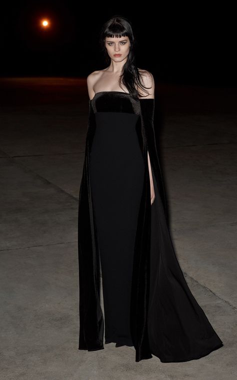 Harland Velvet-Detailed Crepe Strapless Gown by ALEX PERRY for Preorder on Moda Operandi Alex Perry, Pre Fall Collection, Strapless Gown, Glam Dresses, Fall Collection, Gorgeous Gowns, Dark Fashion, Beautiful Gowns, Pre Fall