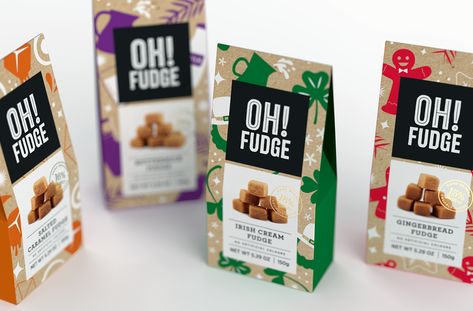 OH! Fudge on Behance Fudge Packaging, Oh Fudge, Graphic Design Packaging, Wacom Intuos, Irish Cream, Design Packaging, Cinema 4d, Fudge, Illustrator