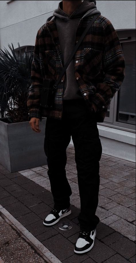 Male Causal Outfit Aesthetic, Grunge Outfits Men Edgy, Casual Emo Outfits Men, Hoodie Jean Jacket Outfit, Bad Boy Aesthetic Outfits Men, Hoodie And Jean Jacket Outfit, Guy Outfits Flannel, Grunge Flannel Outfits Men, Bonfire Night Outfits