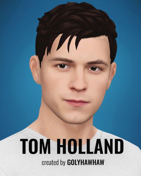 Sims4 Celebrity Cc, Celebrity Sims 4 Cc, The Sims 4 Male Hair Cc, Tom Holland Hair, Male Face Shapes, Sims 4 Men Clothing, Sims 4 Hair Male, Sims 4 Traits, Hair Male