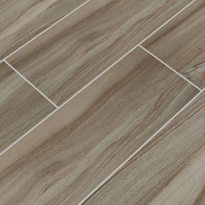 MSI Aspenwood 9" x 48" Porcelain Wood Tile in Ash Renovation Upgrades, Porcelain Wood Tile, Arabesque Tile, Wood Tile Floors, Refinishing Floors, Floor Ideas, Monochromatic Color Scheme, Grey Tiles, Porcelain Floor