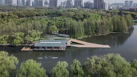 Gallery of Deep Dive Rowing Club / Scenic Architecture Office - 3 Rowing Sport, Clubhouse Design, Rowing Club, Wetland Park, Skyscraper Architecture, Landscape And Urbanism, Architecture Office, Rowing, Small Home