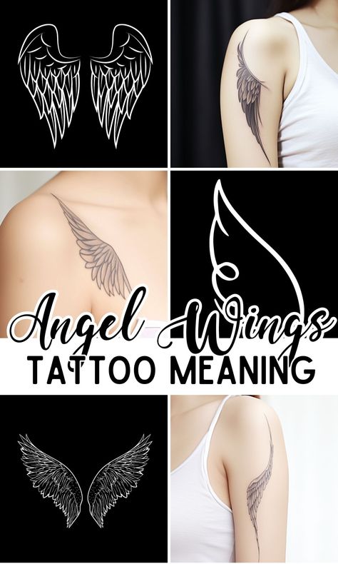 Angel Wing Tattoo Meaning and Designs - On Your Journey Angel Wing Arm Tattoo For Women, Angel Wings Tatoos Woman, Angle Wings Tattoo For Women, Small Angel Wings Tattoos, Wings Tatoos Woman, Small Tattoos Angel Wings, Guardian Angel Wings Tattoo, Angel Wings Tattoo Forearm Women, Angel Wings Tattoo On Back Women