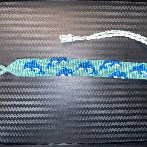 Alpha pattern #50615 variation #243453 | BraceletBook Whale Bracelet Pattern, Dolphins Swimming, Swimming Ocean, Fun Bracelet, Alpha Pattern, Alpha Patterns, Friendship Bracelet Patterns, Sea Animals, Godmother