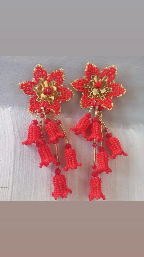 Aretes rojos Drop Earrings