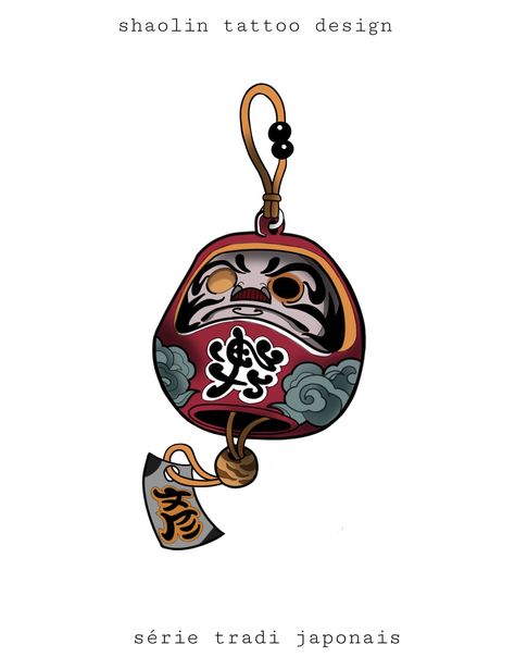 Cute Daruma Tattoo, Omamori Tattoo Design Men, Japanese Daruma Tattoo, Daruma Doll Tattoo Design, Omamori Tattoo Design, Daruma Tattoo Design, Omamori Tattoo, Tattoo Daruma, Daruma Tattoo