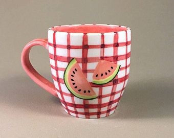 Chai Cup, Diy Magazine Holder, Watermelon Gift, Watermelon Crafts, Watermelon Patch, Watermelon Design, Watermelon Decor, Modern Coasters, Watermelon Designs