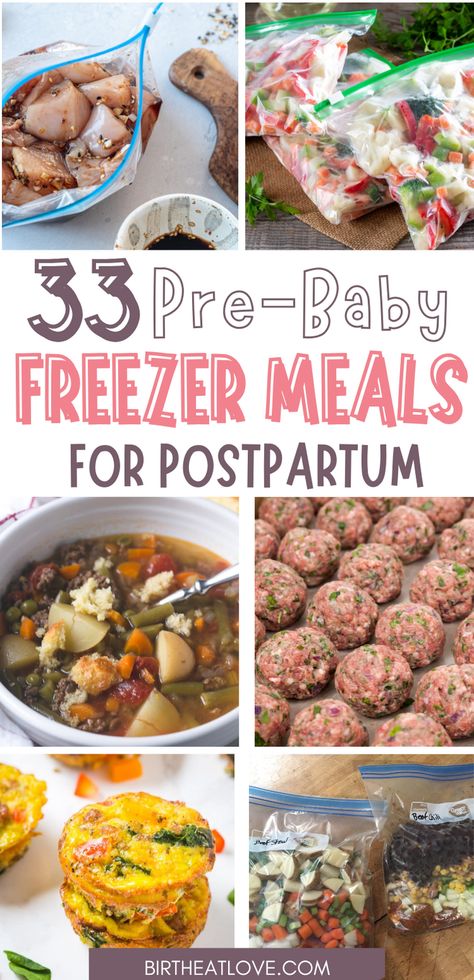 Freezer meals for postpartum & new moms. Having a baby? You need to make some healthy freezer meals to help you make it through the 4th trimester. Give these no cook freezer meal recipes a try - perfect for postpartum meal prep! Includes postpartum tips for making freezer meals from a Mom of 5. Make Ahead Meals For Maternity Leave, Comfort Freezer Meals, Freezer To Instant Pot Meals, Make Ahead Freezer Meals Postpartum, Meal Prep For Maternity Leave, Freezer Meals For Maternity Leave, Food To Eat Postpartum, Postpartum Meal Planning, Pregnant Freezer Meals