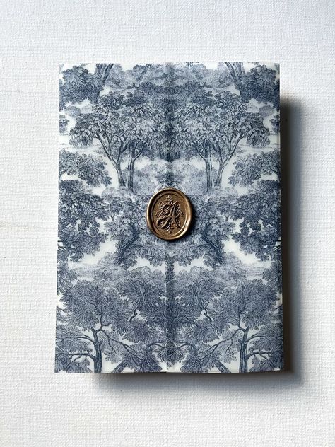 This listing is for VELLUM WRAPS that will work with 5x7 invitations and fit inside A7 envelopes. The design is a blue French toile design that is a lovely touch to any elegant wedding invitation suite.  Wax seal sold separately. ORDERING 1. Select the correct wrap quantity in the first dropdown menu. 2. Add the item to your cart and complete your purchase. Please don't hesitate to reach out to me via Etsy Messenger with any questions you may have! ADDITIONAL INFORMATION - Vellum wraps orders wi Floral Vellum, Printed Vellum, Vellum Wrap, Toile Design, French Toile, Blue Toile, Blue French, Etsy Wedding Invitations, Artistic Wedding