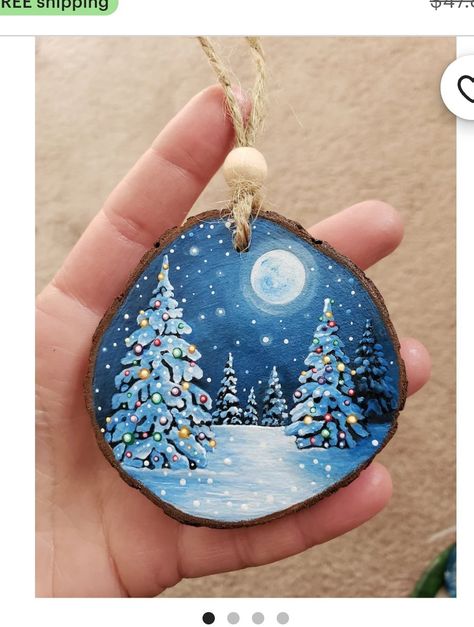 Snowman Painting Ideas, Ornament Painting, Snowman Painting, Wood Slices, Wood Ornaments, Painted Wood, Christmas Snowman, Painting On Wood, Painting Ideas