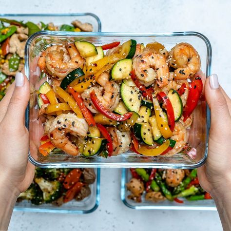 Stir Fry Meal Prep, Clean Meal Prep, Shrimp Recipes Healthy, Meal Prep Clean Eating, Shrimp Recipes For Dinner, Easy Clean Eating, Clean Food Crush, Easy Shrimp, Food Crush