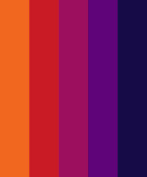 Dark Sunset Color Palette Dark Sunset, Neon Colour Palette, Sunset Color Palette, Sunset Palette, Dark Color Palette, Orange Color Palettes, Sunset Color, Purple Color Palettes, Red Colour Palette