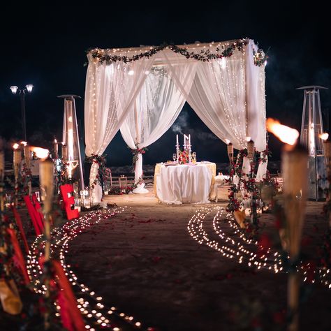 #MPIRE #AHDStudioBH  #beachside #proposal #engagement #happywedding #ring #smile #surprise Roof Proposal, Candle Light Dinner Decoration Ideas, Proposal Set Up Ideas, Wedding Proposal Videos, Proposal Setup, Proposal Decor, Outdoor Proposal, Cute Proposal Ideas, Wedding Sign Decor