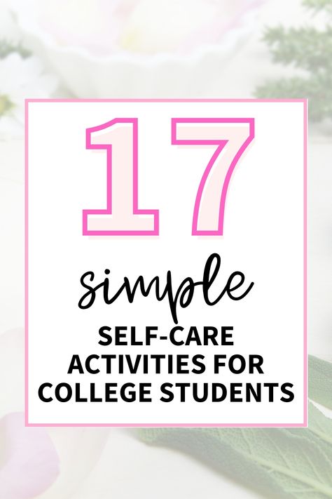 Every college student deserves to indulge in self-care after a long, stressful week. These 17 self-care ideas for college students will help you unwind and remotivate you to keep going this semester. Click the image to get these 17 sime self-care ideas for college students. Self Care Activities College, Student Wellness Activities, College Club Activities Ideas Student, Easy Crafts For College Students, Wellness Activities For College Students, College Welcome Week Ideas, Crafts For College Students, College Club Activities, College Self Care