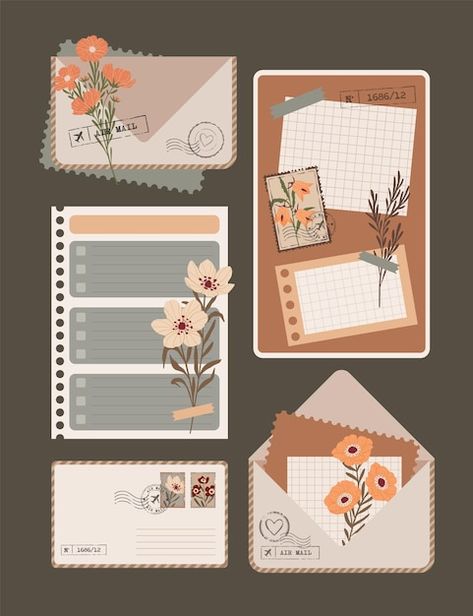 Vintage Planner Ideas, Vintage Planner, Retro Planner Template, Planner Sticker Sheet, Memo Pad Design, Planner Vintage, Bullet Journal Stickers, Memo Pad, Canvas Designs