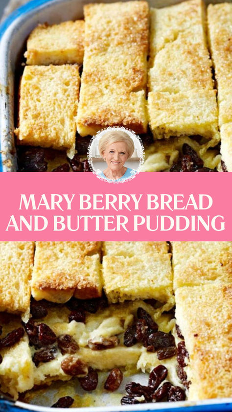 Mary Berry Bread And Butter Pudding English Bread And Butter Pudding Recipe, Baked Pudding, Berger Cookies, Berry Bread, British Food Traditional, Bread To Make, Xmas Pudding, Janes Patisserie, Mary Berry Recipe