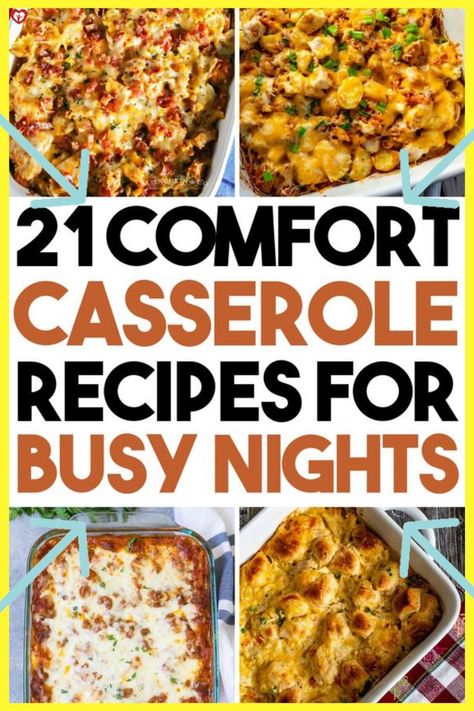 21 Super Easy Dinner Casseroles Your Family Will LOVE! Family Casseroles, Casserole Meals, Casserole Ideas, Quick Casseroles, Healthy Casserole, Dinner Casserole Recipes, Ground Beef Casserole Recipes, Vegan Casserole, Easy Dinner Casseroles