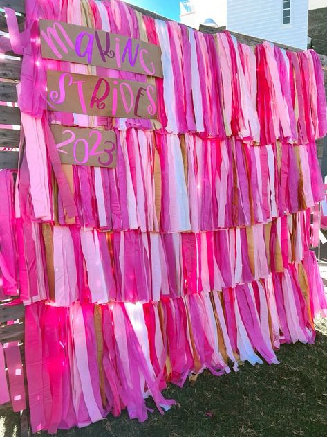 Pink Football Party, Remission Party, Mastectomy Party, Backdrop Photobooth, Picnic Decor, Homecoming 2024, Survivor Party, Diy Streamers, Pink Picnic