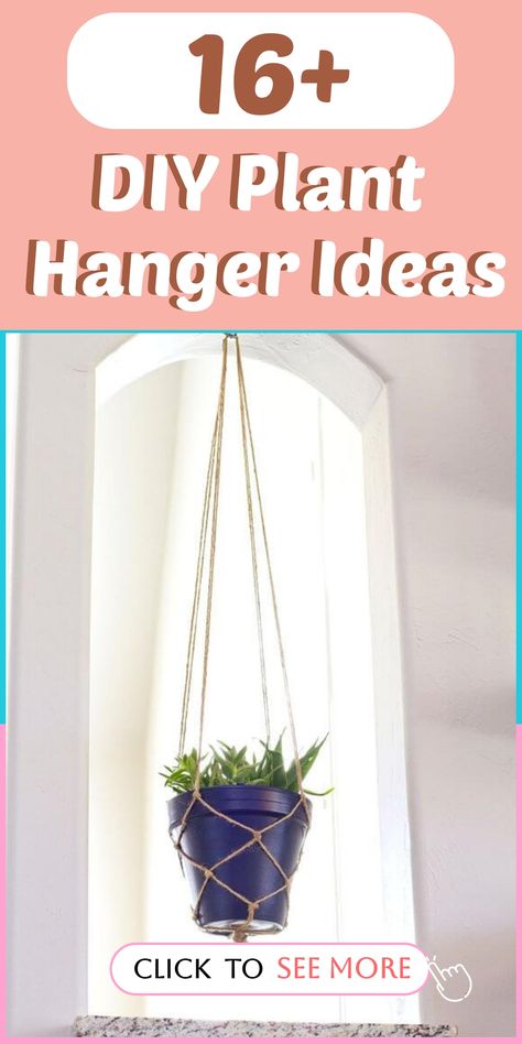 🌿 Ready to add a touch of green to your home decor? Discover these DIY plant hanger ideas that will inspire you to create your own botanical masterpiece. Whether you're a plant parent looking to showcase your green babies or a crafting enthusiast seeking a new project, these plant hanger tutorials have something for everyone. Get ready to elevate your space with handmade plant hangers that are as beautiful as they are functional. #DIY #PlantHanger #BotanicalDecor How To Hang A Plant, Macrema Plant Hanging Diy Easy, Plant Hangers Macrame, Plant Hanger Tutorials, Plant Hangers Diy, Plant Hanger Ideas, Diy Plant Pot, Diy Macrame Plant Hanger Easy, Indoor Planter Box