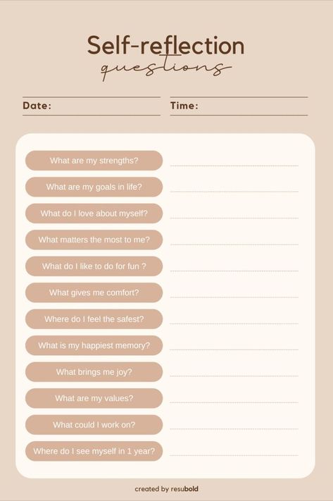 An aesthetically pleasing template to use for your self reflection moments. Make sure to share with your friends 😀 #template #selfreflection #selfreflectiontemplate #digitaldownload #freebie #freetemplate #freeplanner #resubold Self Reflection Template, Self Reflection Journal Template, Feelings Journal Template, Self Love Template, Selfcare Template, Self Template, Teacher Reflection Journal, 2023 Reflection, Self Reflection Worksheet