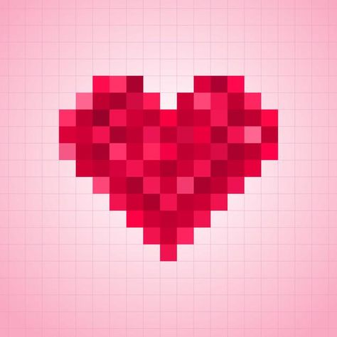 Heart Graphic Design, Pixelated Heart, Pixel Tattoo, Digital Heart, Lego Dots, Heart Abstract, Valentine's Day Illustration, Easter 2024, Pixel Heart