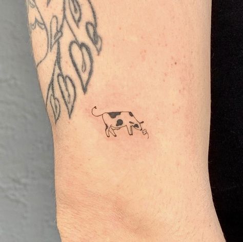 Unique Cow Tattoos, Tiny Cow Tattoo Minimalist, Fluffy Cow Tattoo, Small Delicate Tattoo, Mini Cow Tattoo, Tiny Cow Tattoo, Little Cow Tattoo, Cute Cow Tattoo, Veterinarian Tattoo