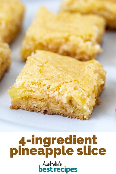 Simple Slices Recipes, 4 Ingredient Dessert Recipes, Easy Slices Recipes, 4 Ingredients Recipes, Easy Slice Recipes, Pineapple Slices Recipe, Slices Recipes Easy, Apple Slices Recipes, Easy Slices